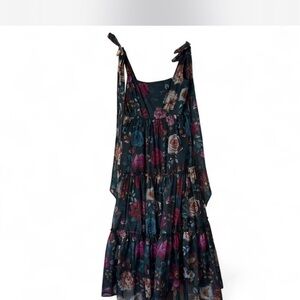 Francesca's Collections Dark Floral Maxi Dress